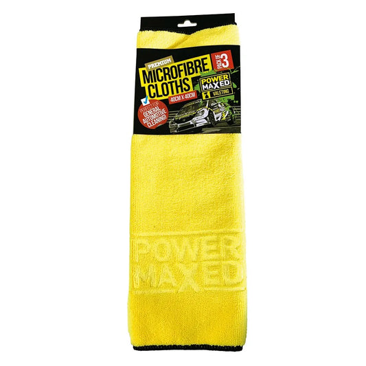 Power Maxed Premium Microfibre Cloths (3 pack) – 40cm x 40cm